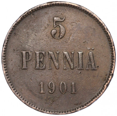 5 пенни 1901 года Русская Финляндия