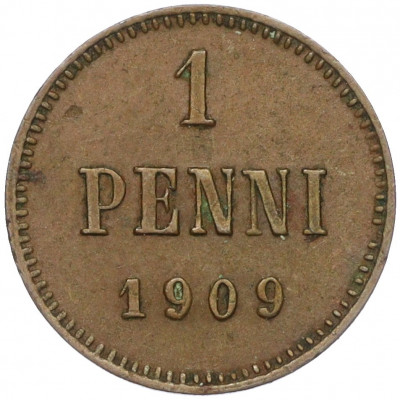 1 пенни 1909 года Русская Финляндия