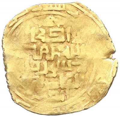 Динар 1227-1242 года (AH 624-639) Великая Монгольская империя (правление Угедея) с именем имама ан-Насир ли-д-дина и эпитетом «хани»