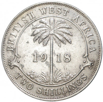 2 шиллинга 1918 года H Британская Западная Африка