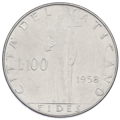 100 лир 1958 года Ватикан