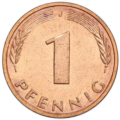 1 пфенниг 1979 года J Западная Германия (ФРГ)