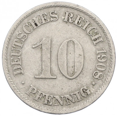 10 пфеннигов 1908 года A Германия