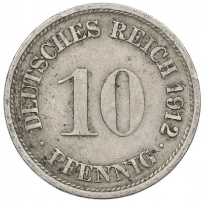 10 пфеннигов 1912 года F Германия