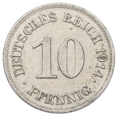 10 пфеннигов 1914 года E Германия