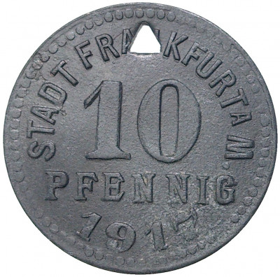 10 пфеннигов 1917 года Германия — город Франкфурт-на-Майне (Нотгельд)