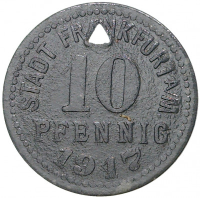 10 пфеннигов 1917 года Германия — город Франкфурт-на-Майне (Нотгельд)
