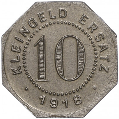 10 пфеннигов 1918 года Германия — город Роттенбург-на-Некаре (Нотгельд)