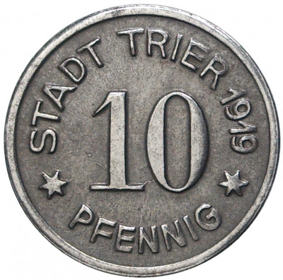 10 пфеннигов 1919 года Германия — город Трир (Нотгельд)