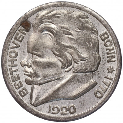 10 пфеннигов 1920 года Германия — город Бонн «Бетховен» (Нотгельд)
