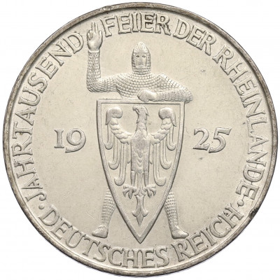 5 рейхсмарок 1925 года D Германия «Тысячелетие Рейнланда»