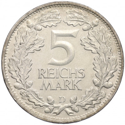 5 рейхсмарок 1925 года D Германия «Тысячелетие Рейнланда»