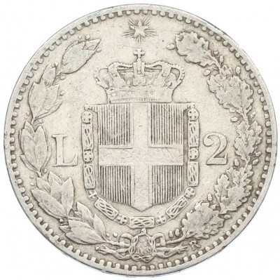 2 лиры 1884 года Италия
