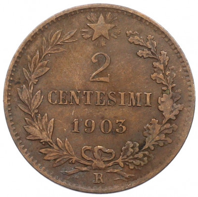 2 чентезимо 1903 года Италия