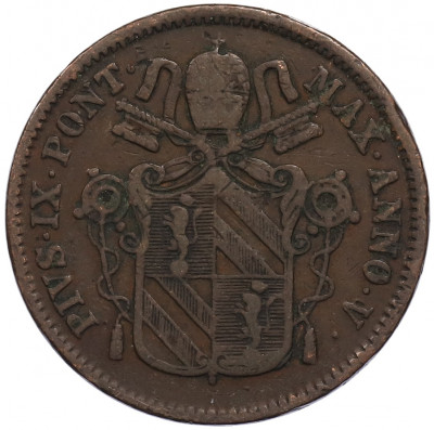 1 байокко 1850 года Папская область