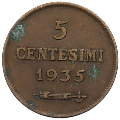 5 чентезимо 1935 года Сан-Марино