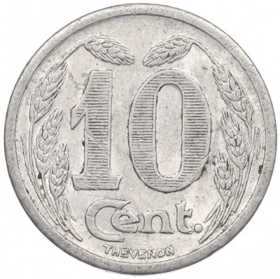 10 сантимов 1921 года Франция — город Эвре (Нотгельд)