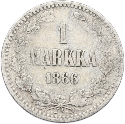 1 марка 1866 года Русская Финляндия