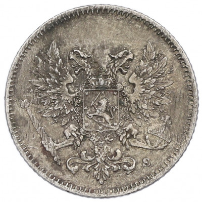 25 пенни 1917 года Русская Финляндия — Орел без корон (Временное правительство)