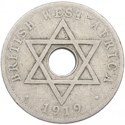1 пенни 1919 года Британская Западная Африка