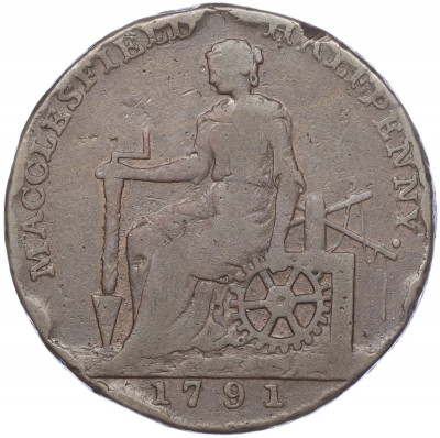 Токен 1/2 пенни 1791 года Великобритания