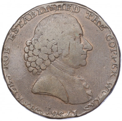 Токен 1/2 пенни 1791 года Великобритания