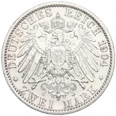 2 марки 1904 года Германия (Мекленбург-Шверин) «Свадьба Герцога Фридриха Франца IV»