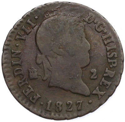 2 мараведи 1827 года Испания