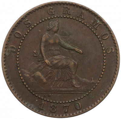 2 сентимо 1870 года Испания