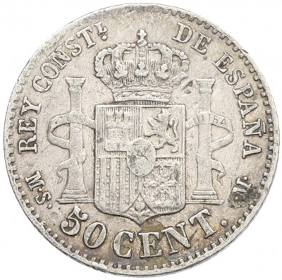 50 сентимо 1885 года Испания