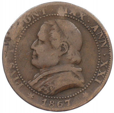 1 сольдо 1867 года Папская область