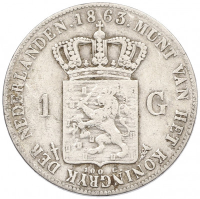 1 гульден 1863 года Нидерланды