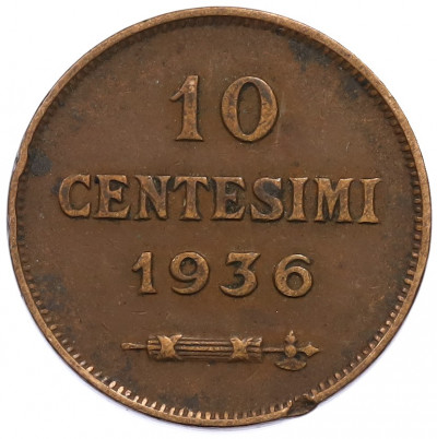 10 чентезимо 1936 года Сан-Марино