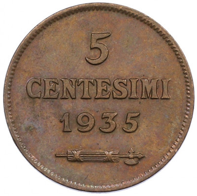 5 чентезимо 1935 года Сан-Марино