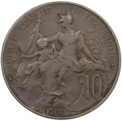 10 сантимов 1912 года Франция