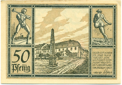 50 пфеннигов 1921 года Германия — Аума (Нотгельд)
