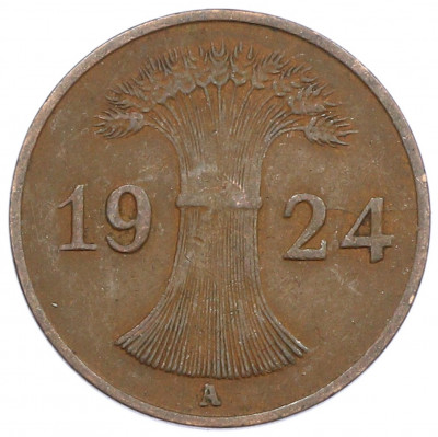 1 рейхспфенниг 1924 года A Германия