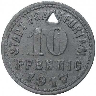 10 пфеннигов 1917 года Германия — город Франкфурт-на-Майне (Нотгельд)