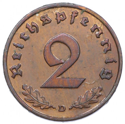 2 рейхспфеннига 1936 года D Германия