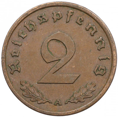 2 рейхспфеннига 1939 года A Германия