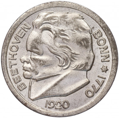 25 пфеннигов 1920 года Германия — город Бонн «Бетховен» (Нотгельд)