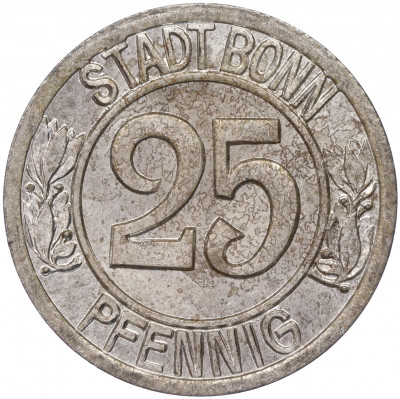 25 пфеннигов 1920 года Германия — город Бонн «Бетховен» (Нотгельд)