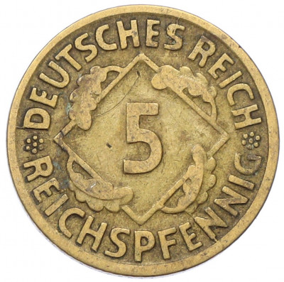 5 рейхспфеннигов 1925 года D Германия