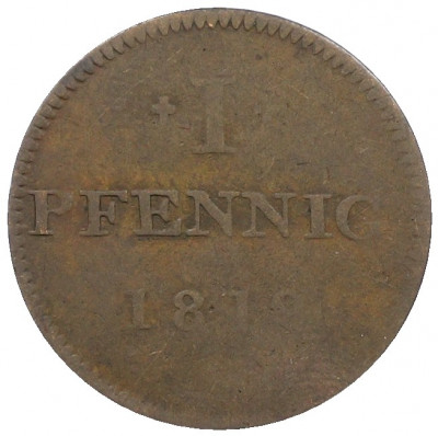 1 пфенниг 1819 года Франкфурт