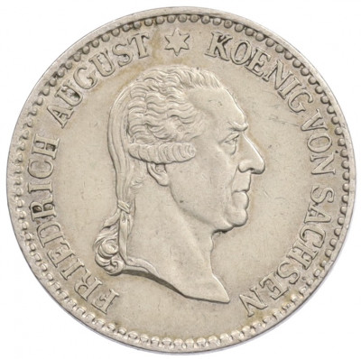 1/6 талера 1827 года Саксония «Смерть Короля Фридриха Августа I»