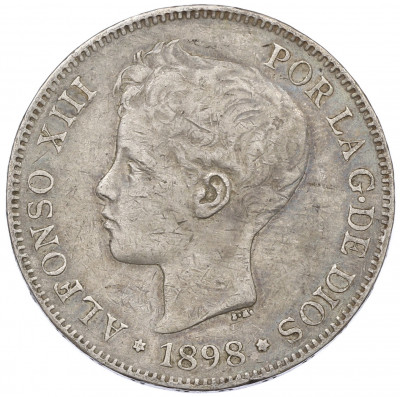 5 песет 1898 года Испания