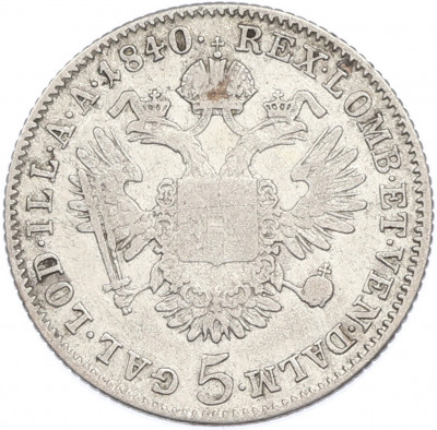5 крейцеров 1840 года C Австрия
