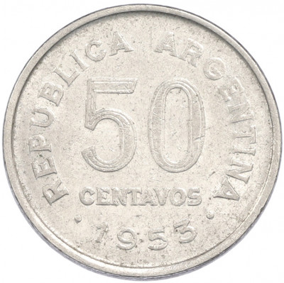 50 сентаво 1953 года Аргентина
