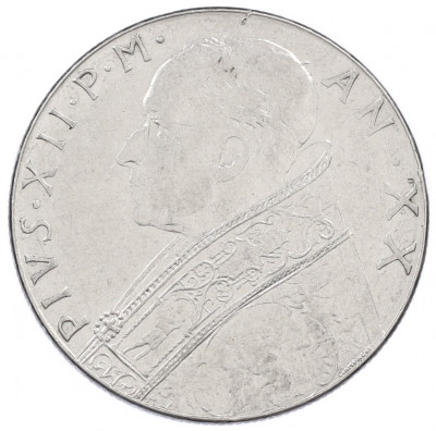 100 лир 1958 года Ватикан