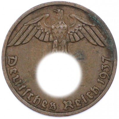1 рейхспфенниг 1937 года F Германия